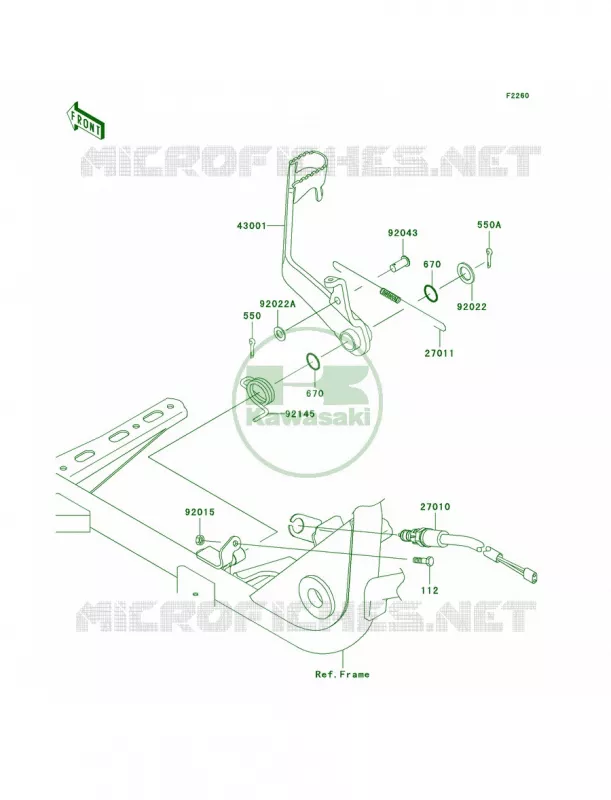 Brake Pedal Kawasaki QUAD 360 2006 Prairie 360 4X4 Hardwoods Green HD  KVF360C6F