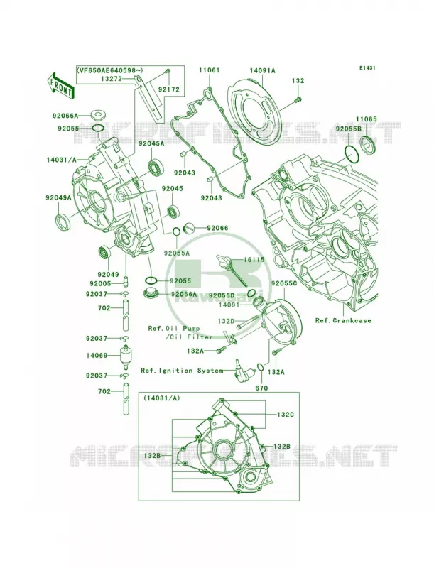 Engine Covers Kawasaki QUAD 650 2006 Brute Force 650 4x4  KVF650D6F