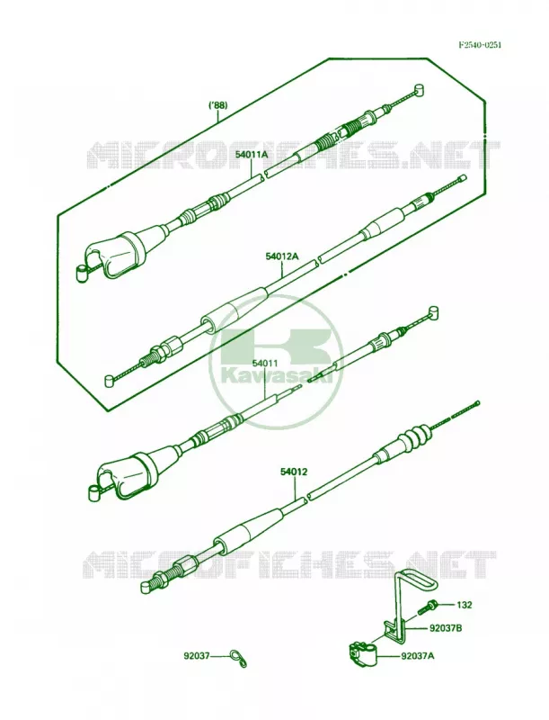 Cables Kawasaki MOTOS 200 1988 KDX200  KDX200-C3
