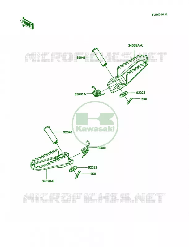 Footrests Kawasaki MOTOS 200 1988 KDX200  KDX200-C3
