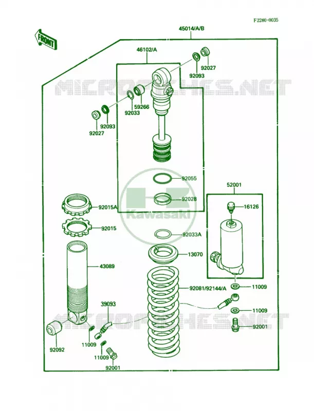 Shock Absorbers Kawasaki MOTOS 200 1988 KDX200  KDX200-C3