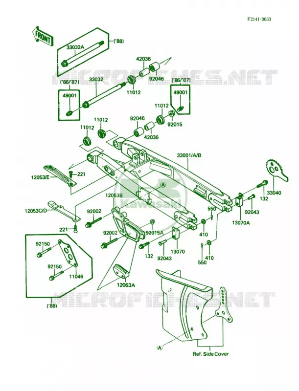 Swingarm Kawasaki MOTOS 200 1988 KDX200  KDX200-C3