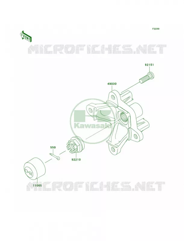 Front Hub Kawasaki QUAD 700 2006 Prairie 700 4x4  KVF700A6F