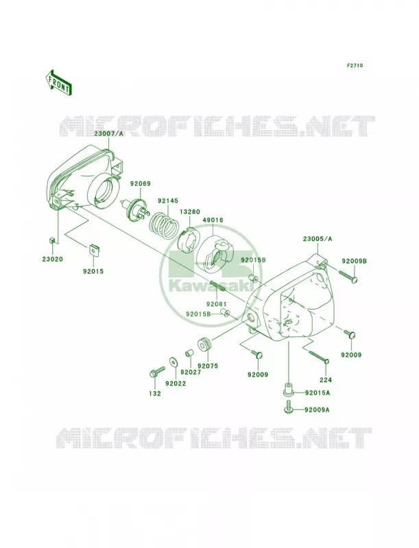 Headlights Kawasaki QUAD 700 2006 Prairie 700 4x4 Team Green Special Edition  KVF700D6F