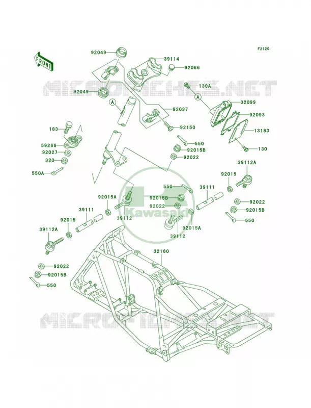 Frame Kawasaki QUAD 250 2005 Bayou 250  KLF250-A3