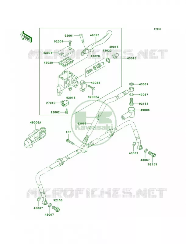 Front Master Cylinder Kawasaki QUAD 360 2005 Prairie 360  KVF360-B3