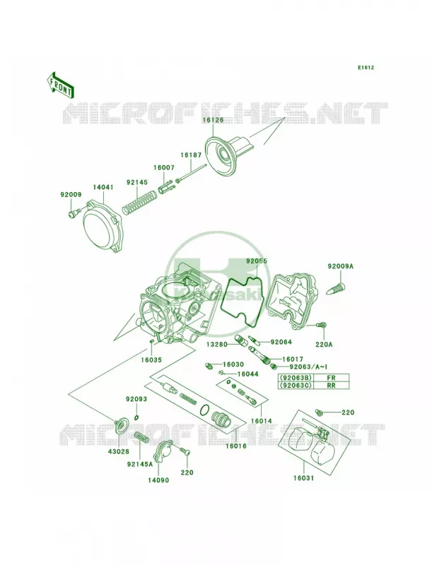 Carburetor Parts Kawasaki QUAD 700 2005 Prairie 700 4x4  KVF700-A2