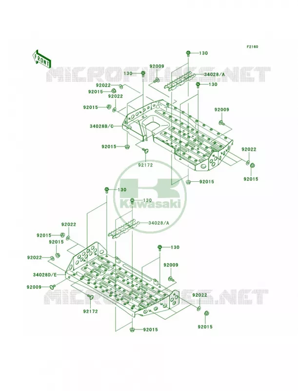 Footrests Kawasaki QUAD 700 2005 Prairie 700 4x4  KVF700-A2