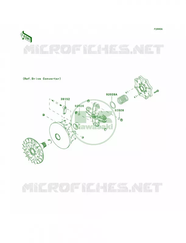 Optional PartsDrive Converter Kawasaki QUAD 700 2005 Prairie 700 4x4  KVF700-A2