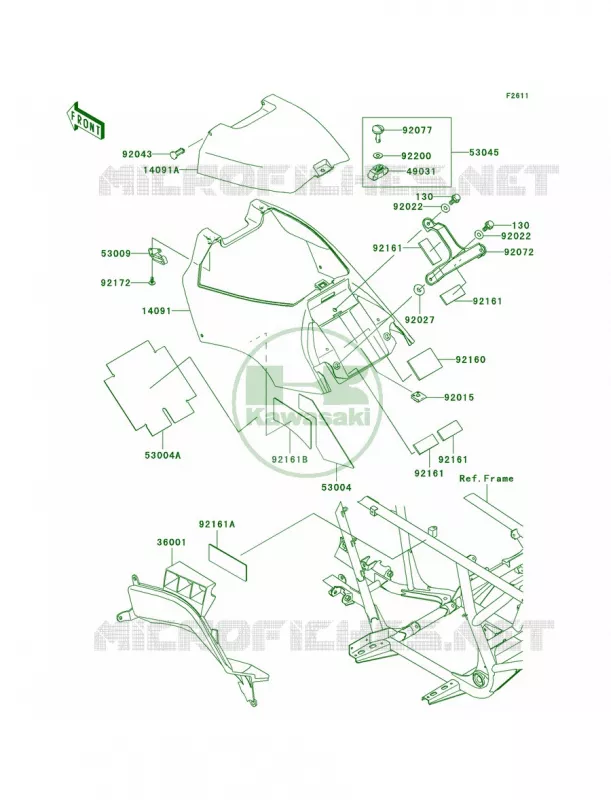 Side Covers Kawasaki QUAD 700 2005 Prairie 700 4x4 Hardwoods Green HD  KVF700-B2