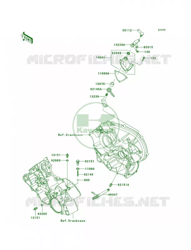 Gear Change Mechanism Kawasaki QUAD 700 2005 Prairie 700 4x4 Team Green Special Edition  KVF700-D1