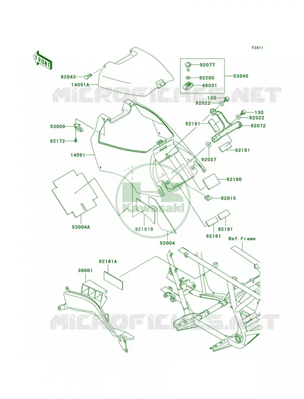 Side Covers Kawasaki QUAD 700 2005 Prairie 700 4x4 Team Green Special Edition  KVF700-D1