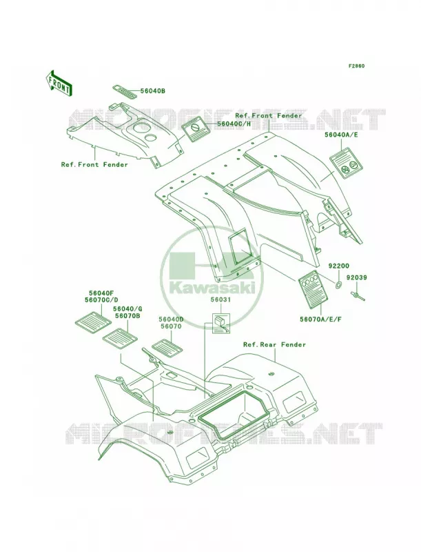Labels Kawasaki QUAD 300 2004 Bayou 300 4X4  KLF300-C16
