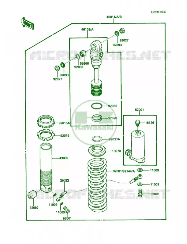 Shock Absorbers Kawasaki MOTOS 200 1987 KDX200  KDX200-C2