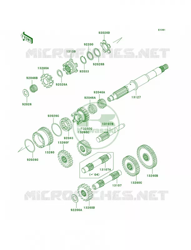 Transmission Kawasaki QUAD 360 2004 Prairie 360 4X4  KVF360-A2
