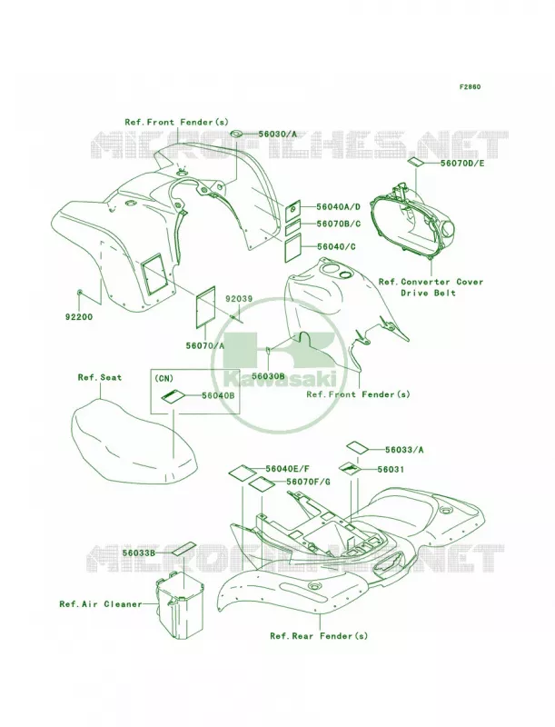 LabelsB1B2 Kawasaki QUAD 360 2004 Prairie 360  KVF360-B2