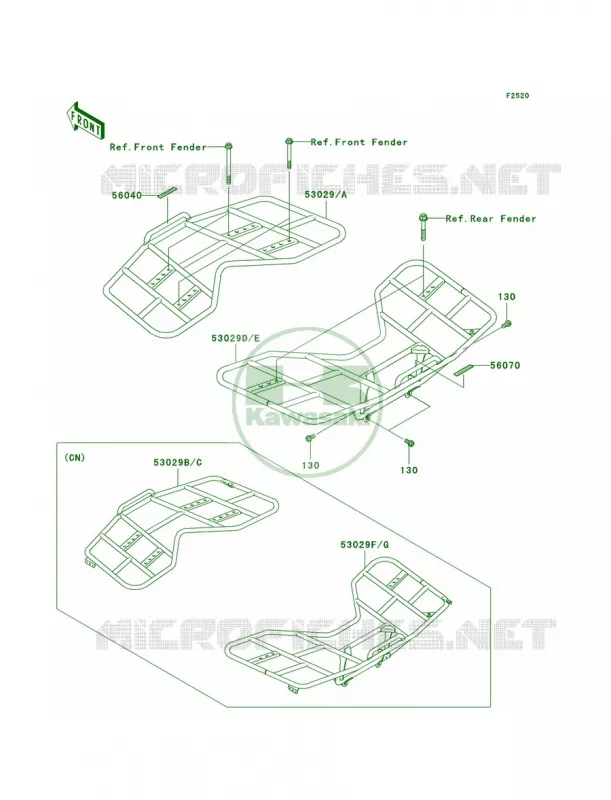 Carriers Kawasaki QUAD 700 2004 Prairie 700 4x4  KVF700-A1