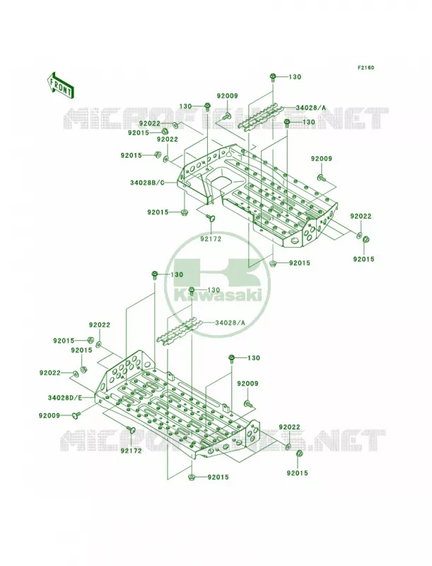 Footrests Kawasaki QUAD 700 2004 Prairie 700 4x4  KVF700-A1