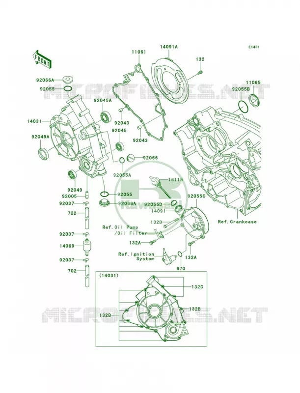 Engine Covers Kawasaki QUAD 700 2004 Prairie 700 4x4 Hardwoods Green HD  KVF700-B1