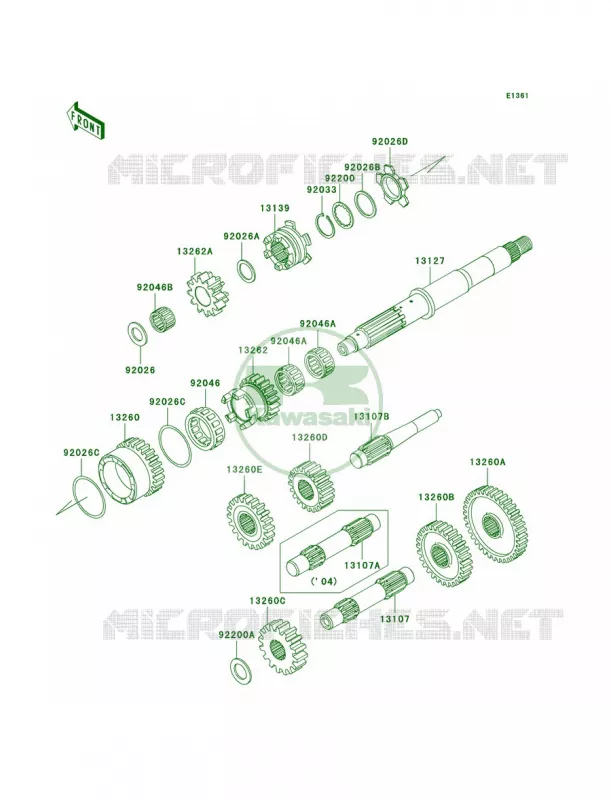 Transmission Kawasaki QUAD 700 2004 Prairie 700 4x4 Hardwoods Green HD  KVF700-B1