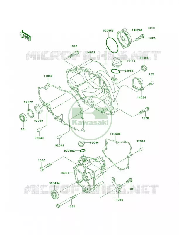 Engine Covers Kawasaki QUAD 250 2003 Bayou 250  KLF250-A1