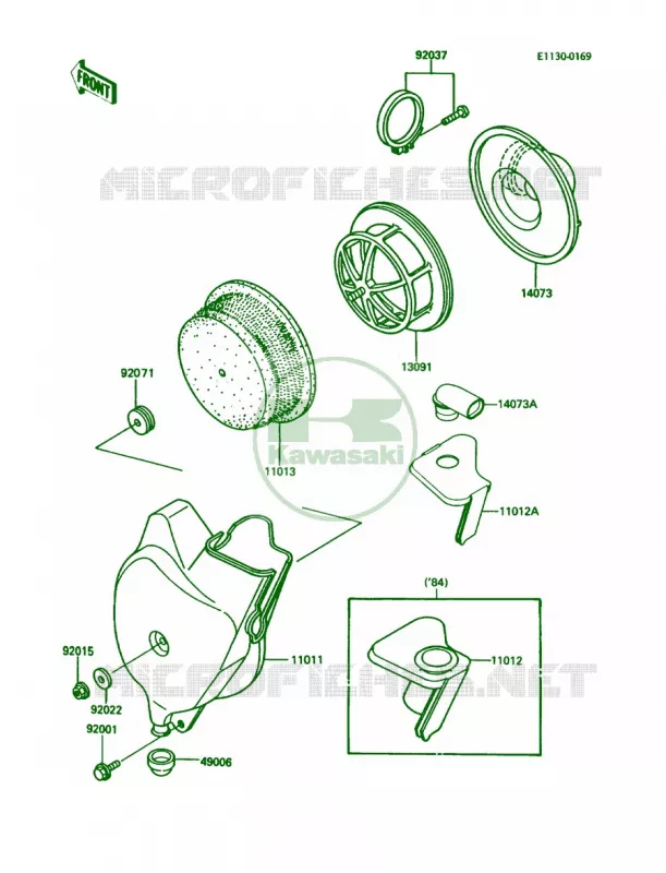 Air Cleaner Kawasaki MOTOS 80 1987 KDX80  KDX80-C4