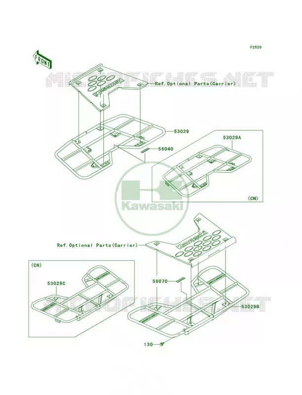 Carriers Kawasaki QUAD 650 2003 Prairie 650 4X4  KVF650-A2