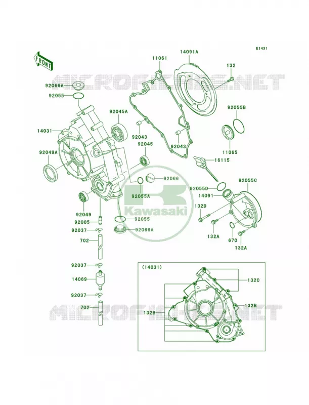 Engine Covers Kawasaki QUAD 650 2003 Prairie 650 4X4  KVF650-A2