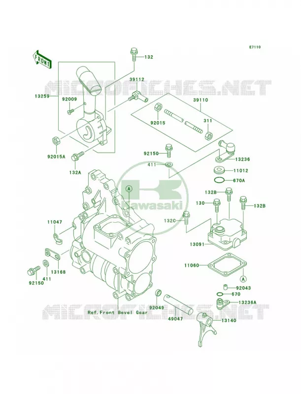 Control Kawasaki QUAD 300 2002 Bayou 300 4X4  KLF300-C14
