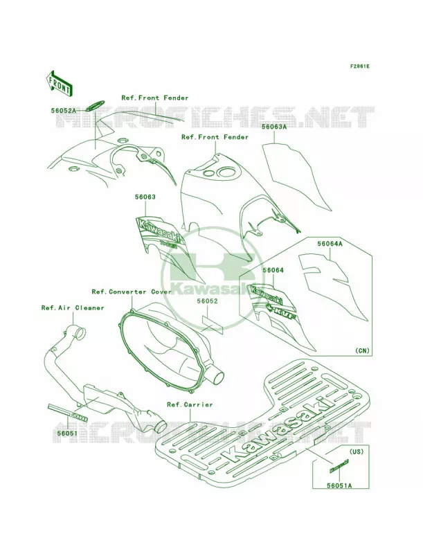 DecalsRedA3 Kawasaki QUAD 300 2002 Prairie 300 4X4  KVF300-A4