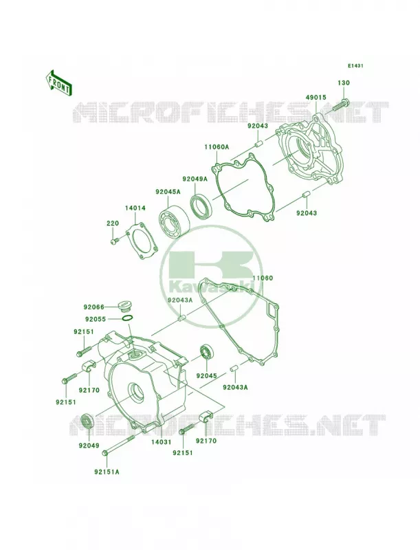 Engine Covers Kawasaki QUAD 300 2002 Prairie 300 4X4  KVF300-A4