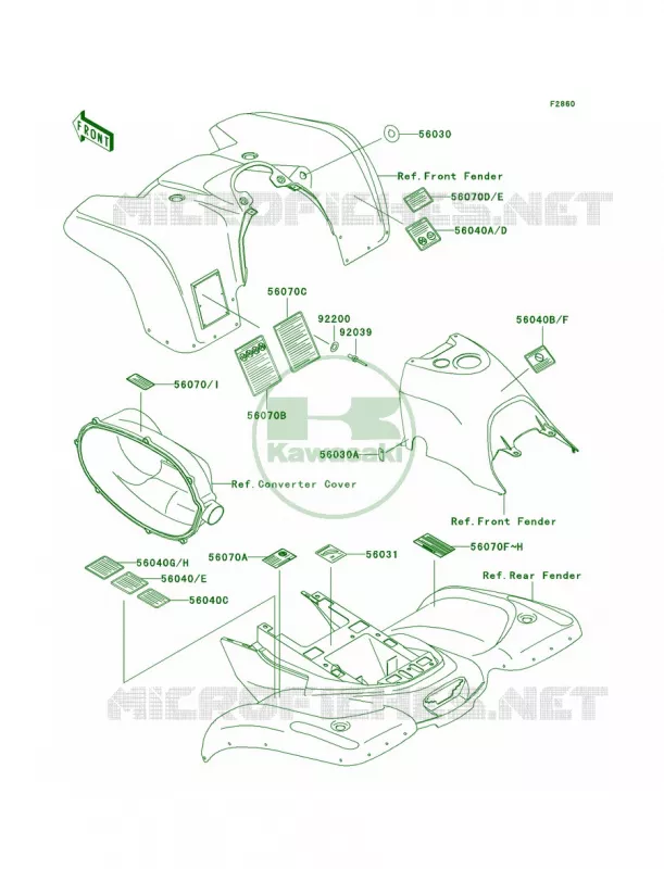 Labels Kawasaki QUAD 400 2002 Prairie 400 4X4  KVF400-C4