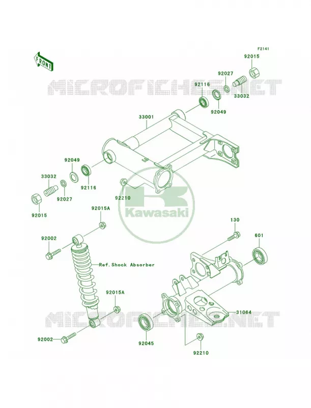 Swingarm Kawasaki QUAD 400 2002 Prairie 400 4X4  KVF400-C4