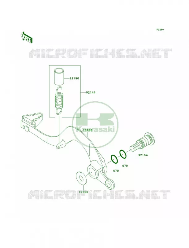 Brake Pedal Kawasaki MOTOS 450 2013 KLX450R  KLX450ADF