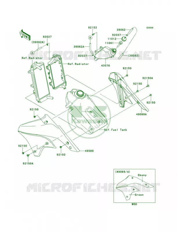 Engine Shrouds Kawasaki MOTOS 450 2013 KLX450R  KLX450ADF