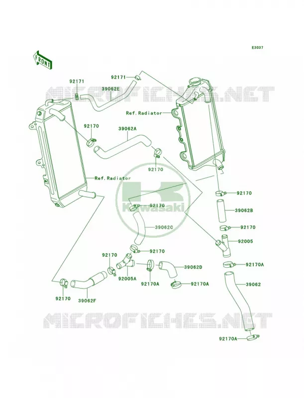 Water Pipe Kawasaki MOTOS 450 2013 KLX450R  KLX450ADF