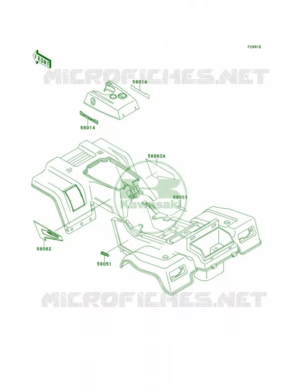 DecalsRedKLF220-A12 Kawasaki QUAD 220 2001 Bayou 220  KLF220-A14