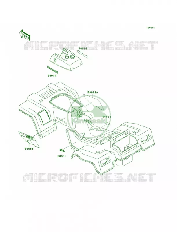 DecalsRedKLF220-A13 Kawasaki QUAD 220 2001 Bayou 220  KLF220-A14