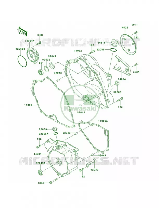Engine Covers Kawasaki QUAD 300 2001 Bayou 300  KLF300-B14