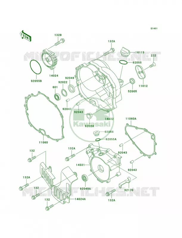 Engine Covers Kawasaki QUAD 300 2001 Bayou 300 4X4  KLF300-C13