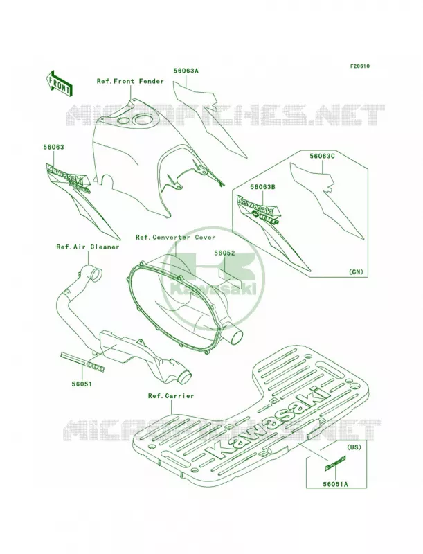 DecalsRedA2 Kawasaki QUAD 300 2001 Prairie 300 4X4  KVF300-A3