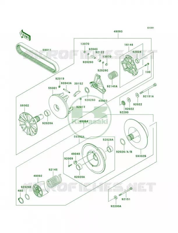 Drive Converter Kawasaki QUAD 300 2001 Prairie 300 4X4  KVF300-A3