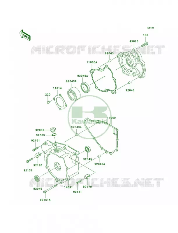 Engine Covers Kawasaki QUAD 300 2001 Prairie 300 4X4  KVF300-A3