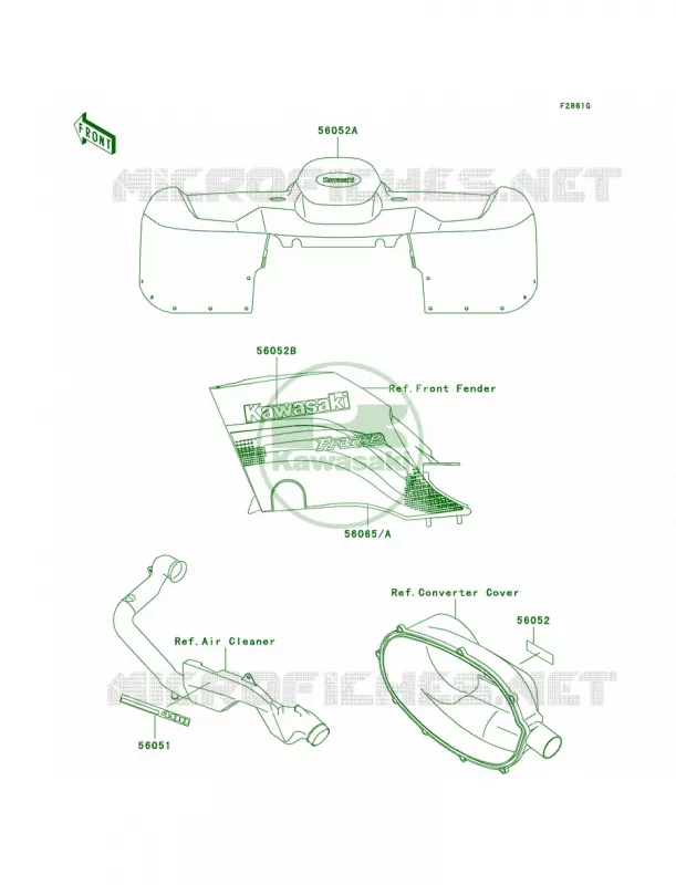 DecalsRedD4 Kawasaki QUAD 400 2001 Prairie 400  KVF400-D3