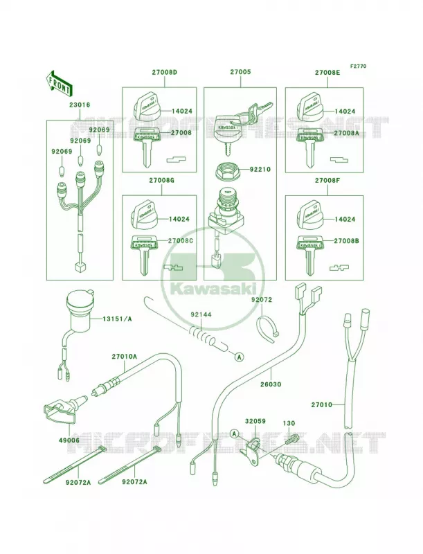 Ignition Switch Kawasaki QUAD 400 2001 Prairie 400  KVF400-D3