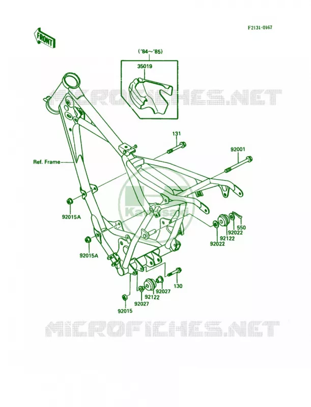 Frame Fittings Kawasaki MOTOS 80 1986 KDX80  KDX80-C3