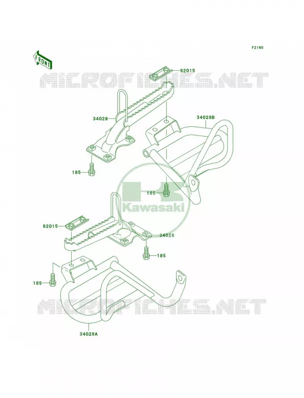 Footrests Kawasaki QUAD 300 2000 Bayou 300 4X4  KLF300-C12