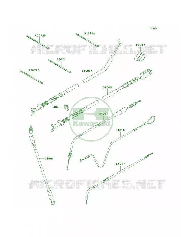 Cables Kawasaki QUAD 300 2000 Prairie 300 4X4  KVF300-A2