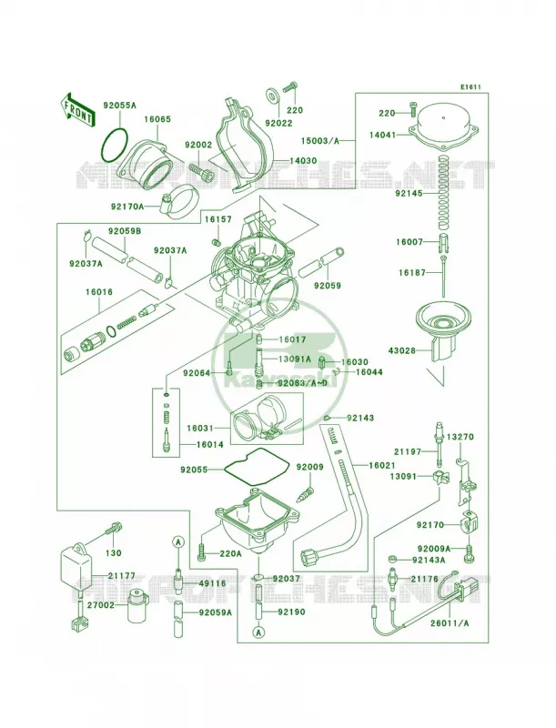 Carburetor Kawasaki QUAD 300 2000 Prairie 300 4X4  KVF300-A2