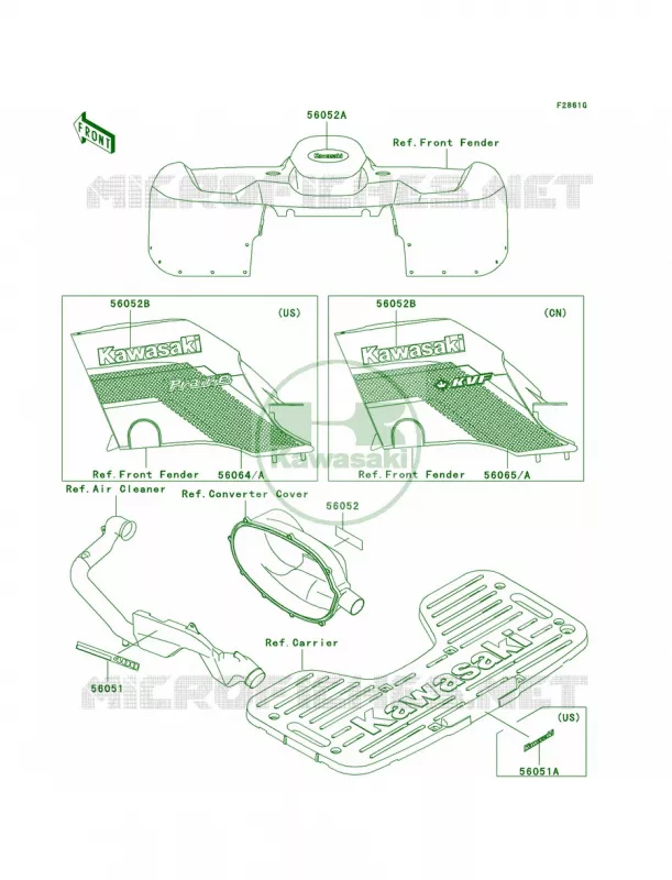 DecalsRedA4 Kawasaki QUAD 300 2000 Prairie 300 4X4  KVF300-A2